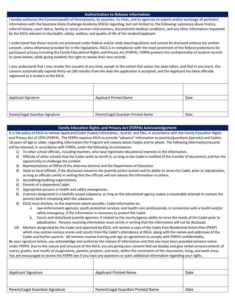 Keystone State Challenge Academy Student Application - Pennsylvania, Page 4