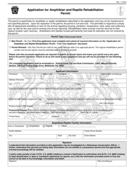 Document preview: Application for Amphibian and Reptile Rehabilitation Permit - Pennsylvania