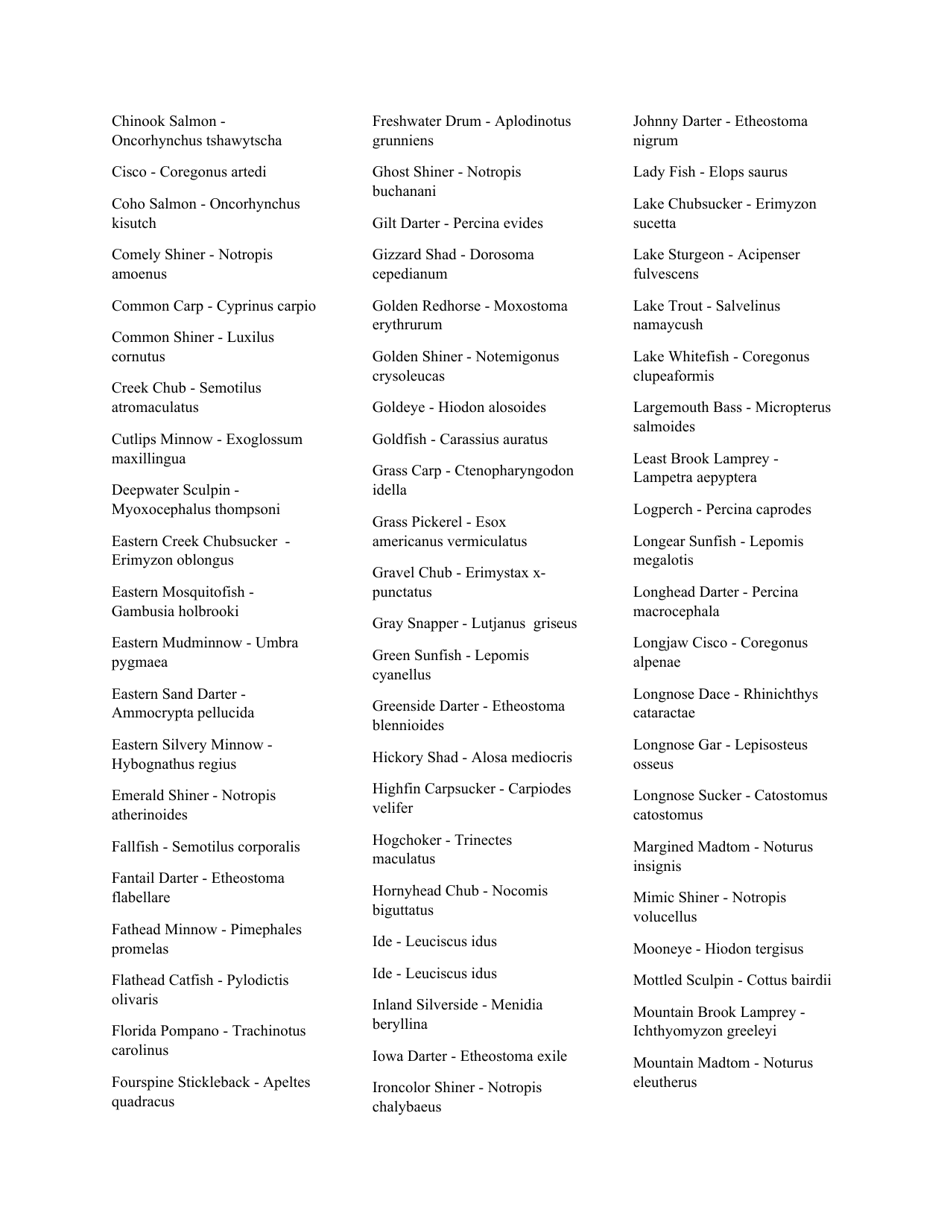 Reporting of Data for Scientific Collectors Permit (Fish) - Pennsylvania, Page 7