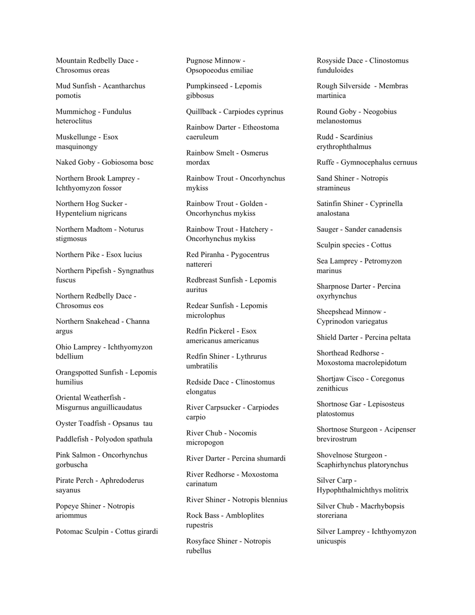 Reporting of Data for Scientific Collectors Permit (Fish) - Pennsylvania, Page 8