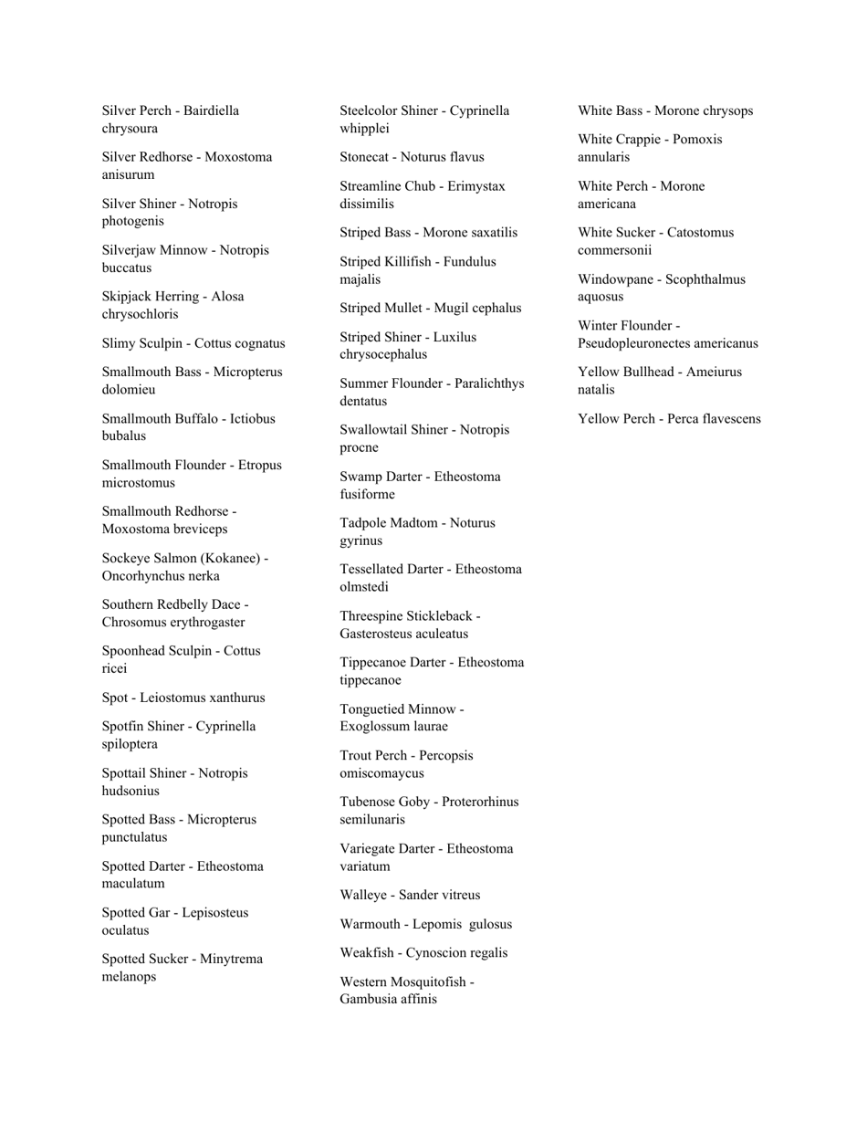 Reporting of Data for Scientific Collectors Permit (Fish) - Pennsylvania, Page 9