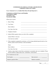Verified Complaint Form - Commission on Judicial Tenure and Discipline - Rhode Island, Page 2