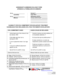 Form J407 Addendum to Admission Colloquy Form - Pennsylvania (English/Spanish)