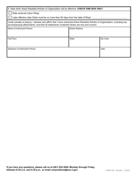 Form 402 Restated Articles of Organization for a Domestic Limited Liability Company - Rhode Island, Page 3