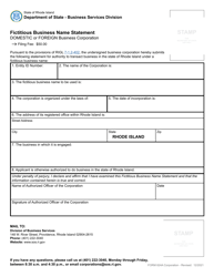 Form 624A Fictitious Business Name Statement - Domestic or Foreign Business Corporation - Rhode Island, Page 2