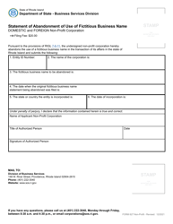 Form 627 Statement of Abandonment of Use of Fictitious Business Name - Domestic and Foreign Non-profit Corporation - Rhode Island, Page 2