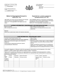 Document preview: Motion for Expungement Pursuant to Pa.r.j.c.p. 170 - Pennsylvania (English/Russian)