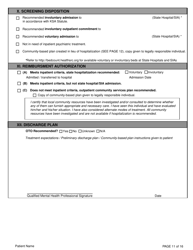 Adult Community Mental Health Center Screening Form - Kansas, Page 11