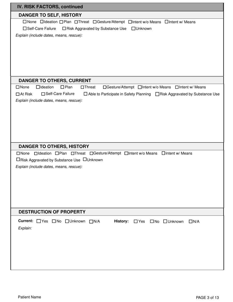 Youth Community Mental Health Center Screening Form - Kansas, Page 3