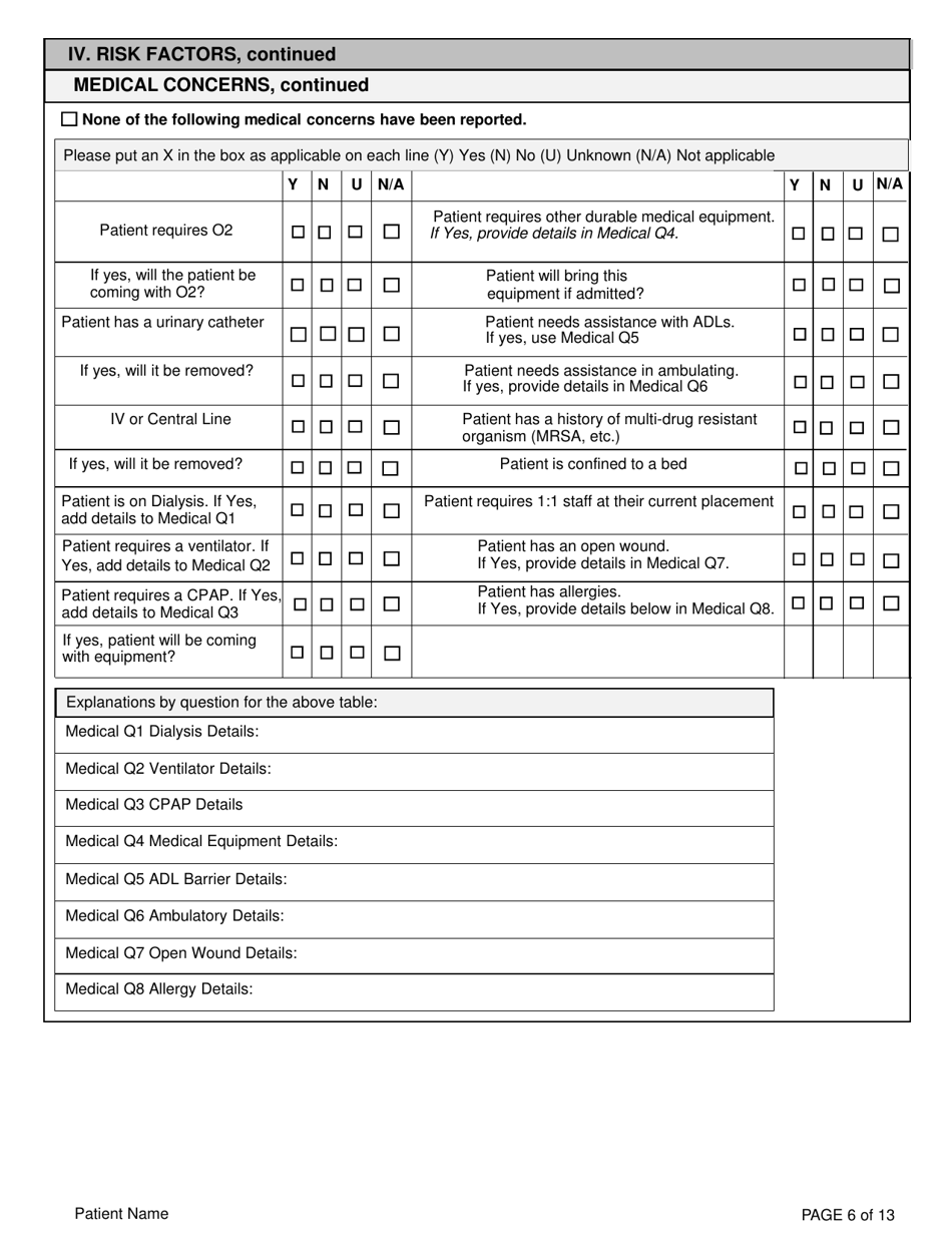 Youth Community Mental Health Center Screening Form - Kansas, Page 6