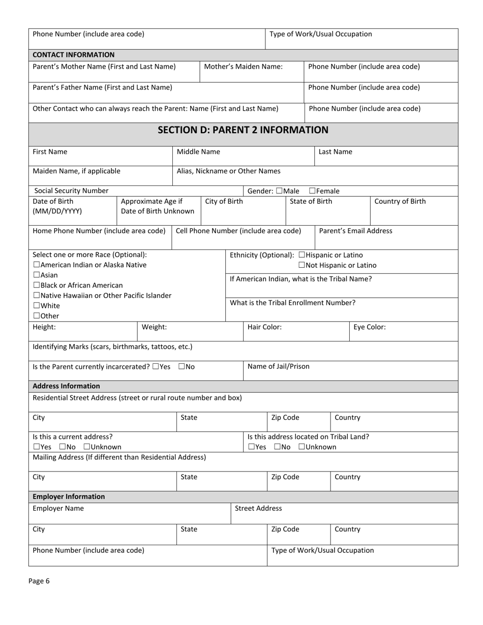Form DSS-SE-408 Application for Child Support Services - South Dakota, Page 6