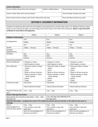 Form DSS-SE-408 Application for Child Support Services - South Dakota, Page 7