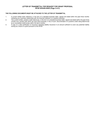 Letter of Transmittal for Request for Grant Proposal - Tennessee, Page 2