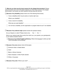 Washington Discrimination Complaint Form - Washington, Page 4