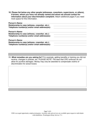 Washington Discrimination Complaint Form - Washington, Page 7
