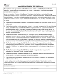 DSHS Form 11-163 Exhibit B &quot;Applicant Certification and Assurances&quot; - Washington