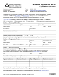 Form F447-030-000 Business Application for an Explosives License - Washington, Page 2