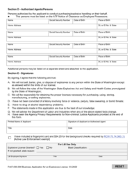 Form F447-030-000 Business Application for an Explosives License - Washington, Page 3