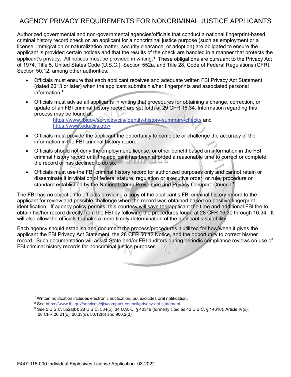 Form F447-015-000 Individual Application for an Explosives License - Washington, Page 5