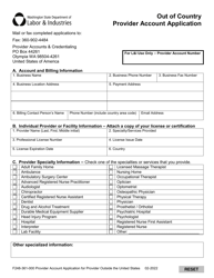 Form F248-361-000 Out of Country Provider Account Application - Washington, Page 3