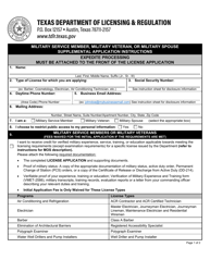 TDLR Form MIL001 Military Service Member, Military Veteran, or Military Spouse Supplemental Application - Texas, Page 5
