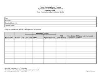 Form TCEQ-100559 (OP-2) Application for Permit Revision/Renewal - Federal Operating Permit Program - Texas, Page 10