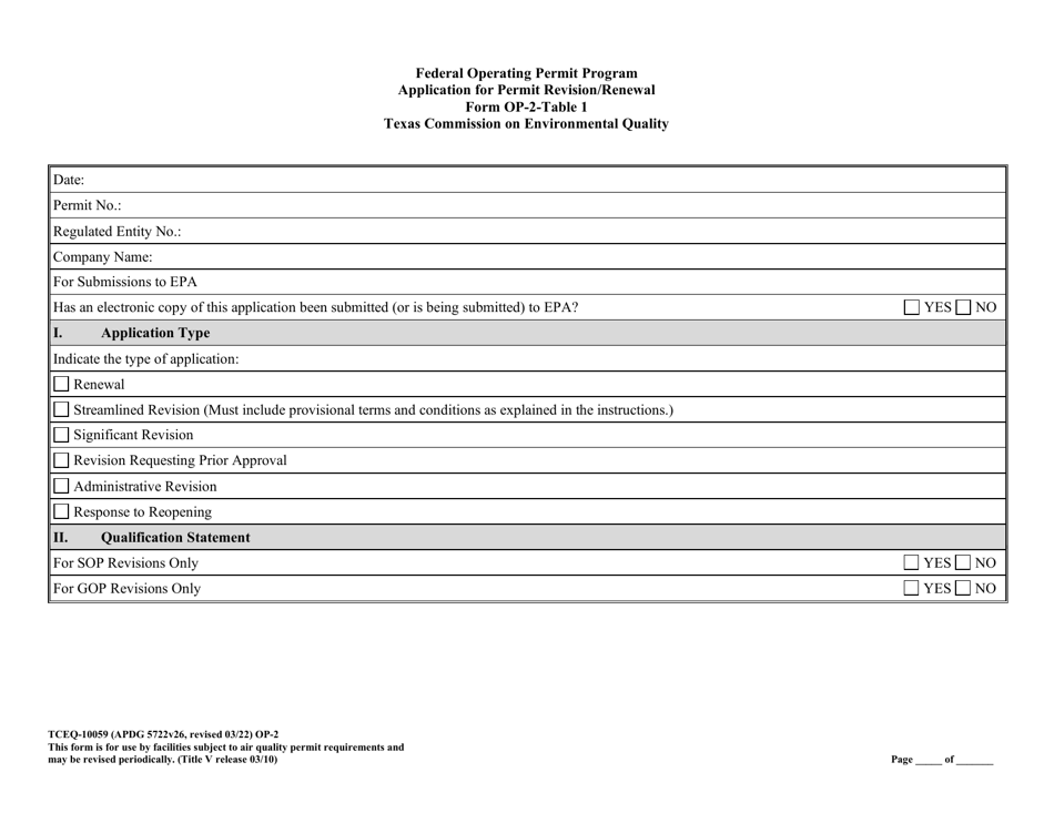 Form TCEQ-100559 (OP-2) Application for Permit Revision / Renewal - Federal Operating Permit Program - Texas, Page 8
