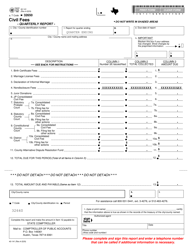 Form 40-141 Civil Fees Quarterly Report - Texas