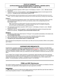 Instructions for Form ACFR-9 Sefa Form - Vermont, Page 6