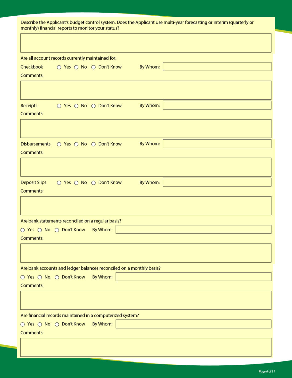 Funding Application - State Revolving Loan Programs - Vermont, Page 6