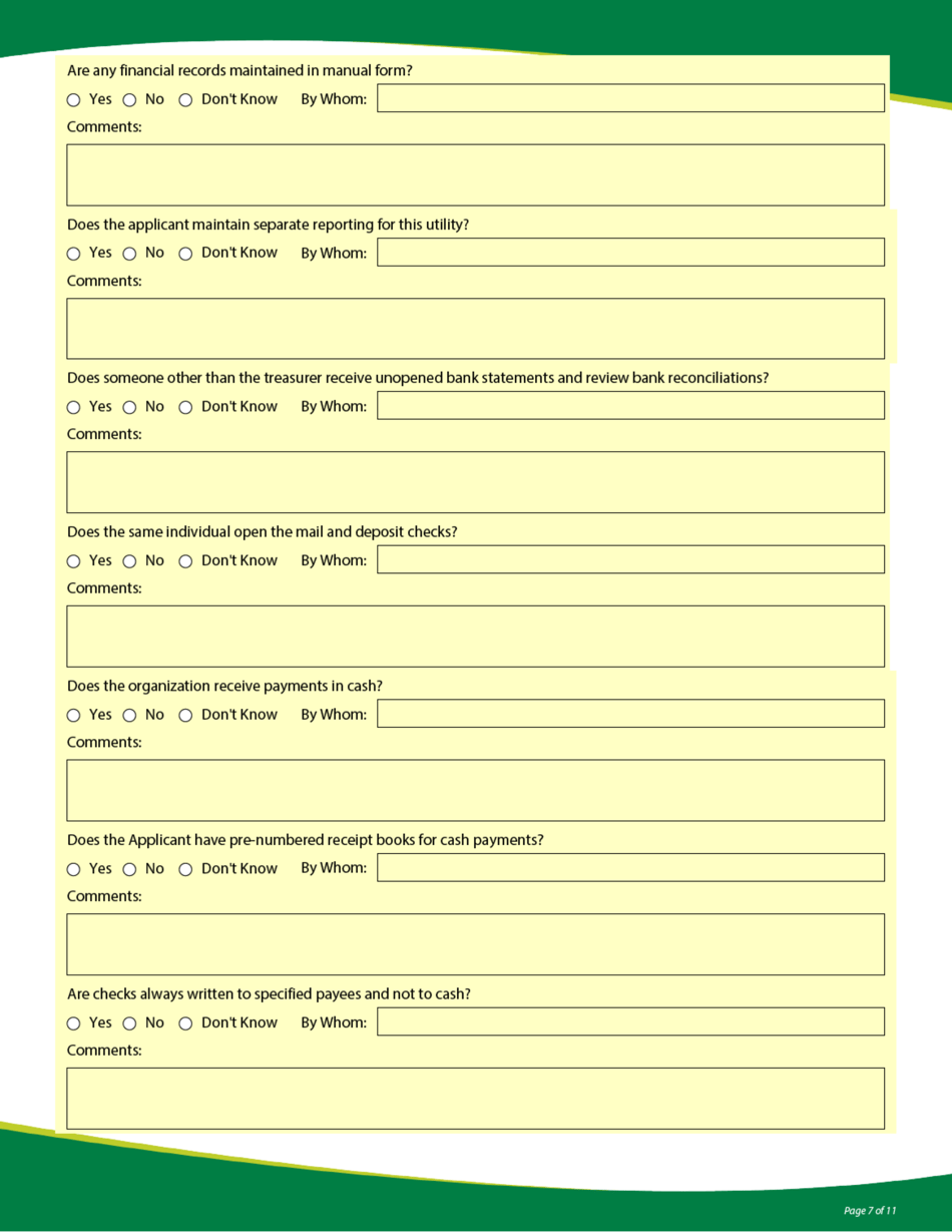 Funding Application - State Revolving Loan Programs - Vermont, Page 7