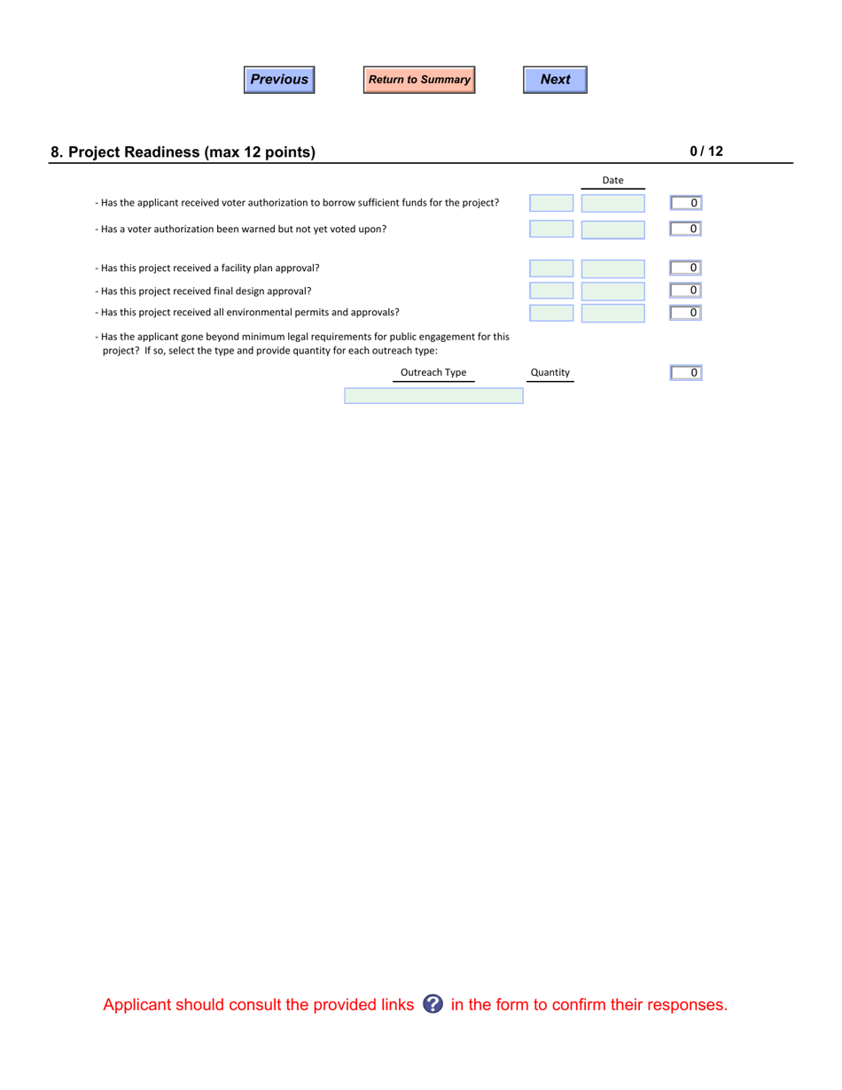 Cwsrf, Pc Grant, and Arpa Grant Priority List Application - Vermont, Page 10