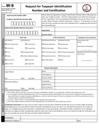 Form W-9 &quot;Request for Taxpayer Identification Number and Certification&quot; - Virginia