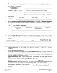 Form A501-27CHLIC Change in License Class Application - Virginia, Page 2