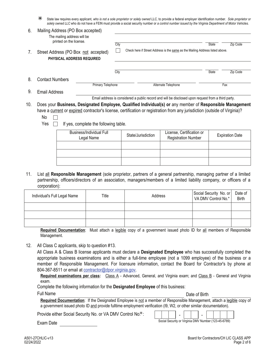 Form A501-27CHLIC - Fill Out, Sign Online And Download Fillable PDF ...