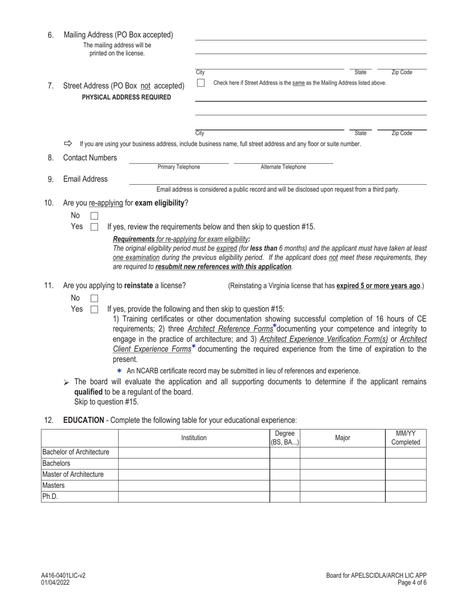 Form A4160401LIC Fill Out, Sign Online and Download Fillable PDF