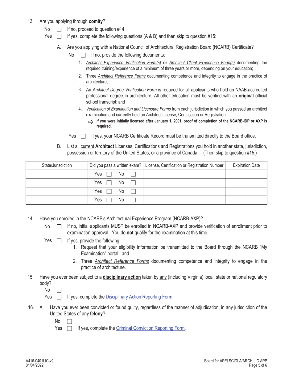 Form A4160401LIC Fill Out, Sign Online and Download Fillable PDF
