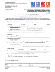 Form A416-0420DES Engineer-In-training Designation Application - Virginia, Page 2