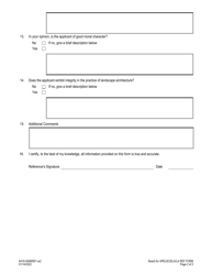 Form A416-0406REF Landscape Architect Reference Form - Virginia, Page 2