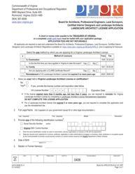 Form A416-0406LIC Landscape Architect License Application - Virginia, Page 3