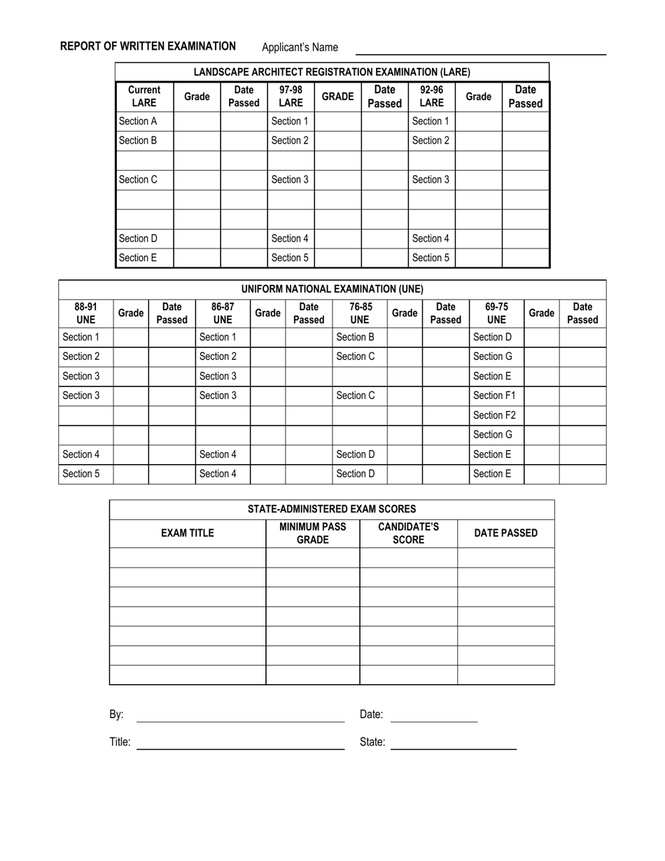Form A416-0406ELV Landscape Architect - Verification of Examination  Licensure Form - Virginia, Page 2