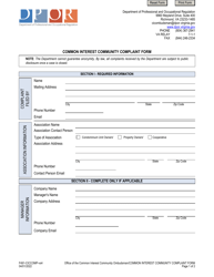 Form F491-CICCOMP Common Interest Community Complaint Form - Virginia, Page 2