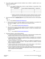 Form A506-3355LIC Lead Abatement Inspector License Application - Virginia, Page 2