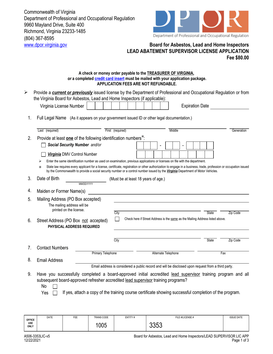 Form A5063353LIC Fill Out, Sign Online and Download Fillable PDF