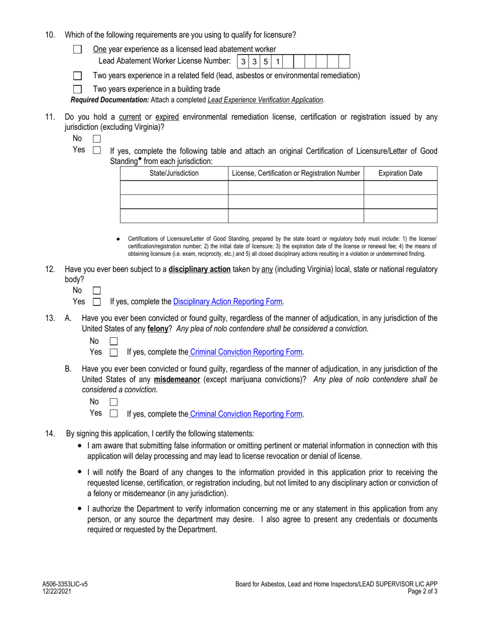 Form A506-3353LIC - Fill Out, Sign Online and Download Fillable PDF ...