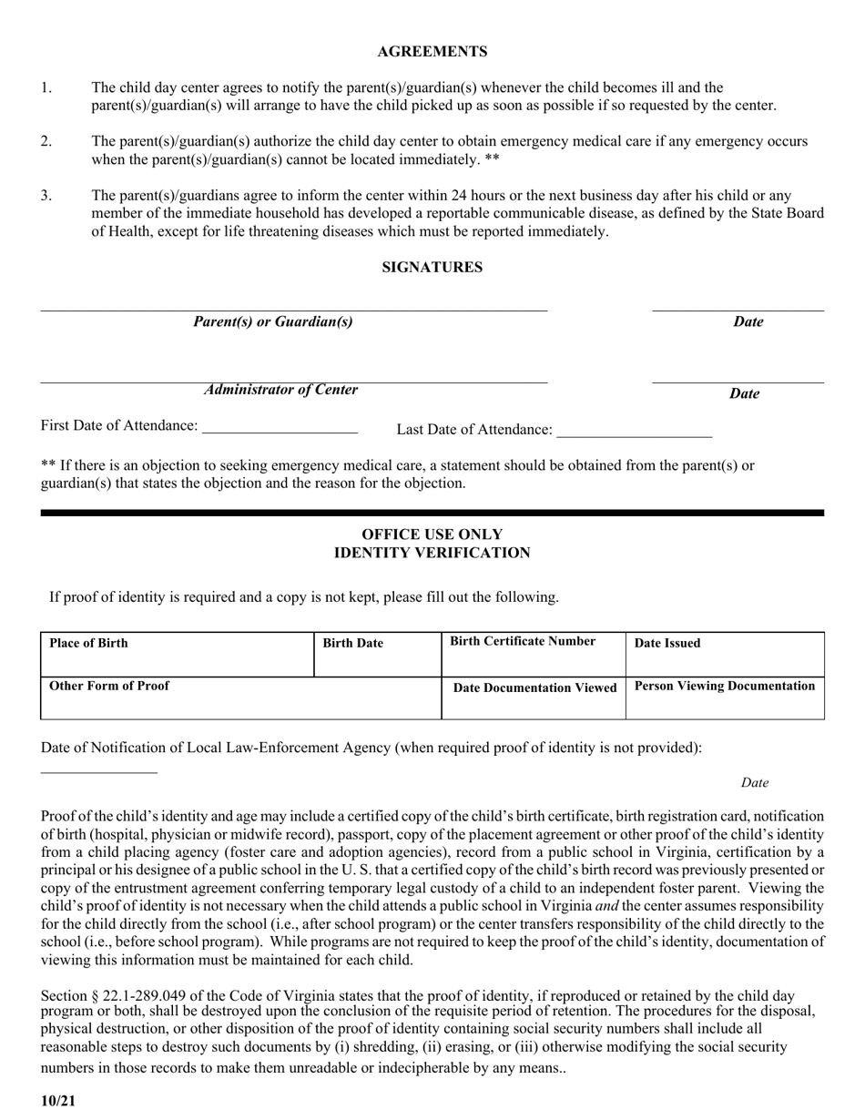 Virginia Child Registration Model Form - Fill Out, Sign Online And 