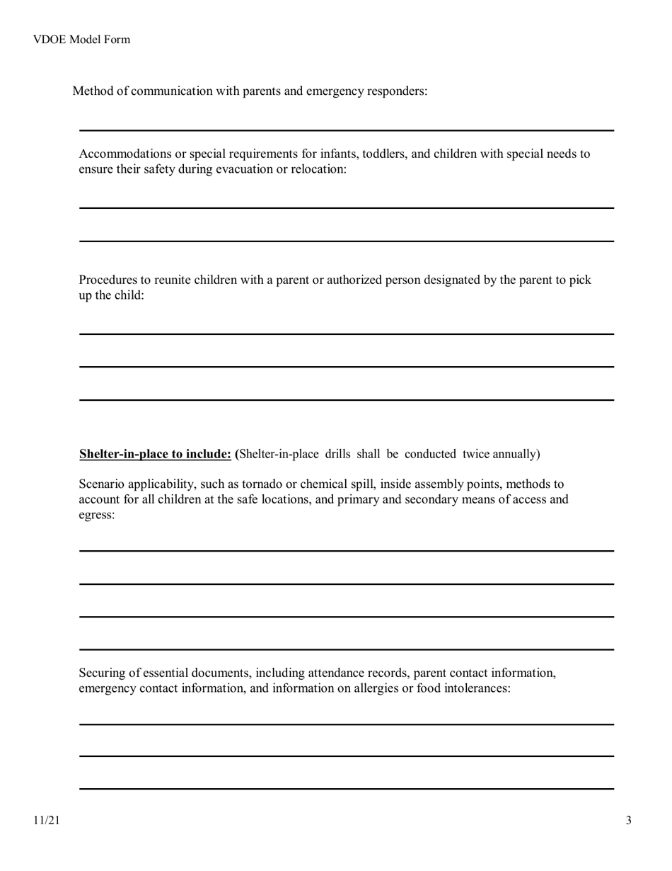 Emergency Preparedness Plan - Virginia, Page 3