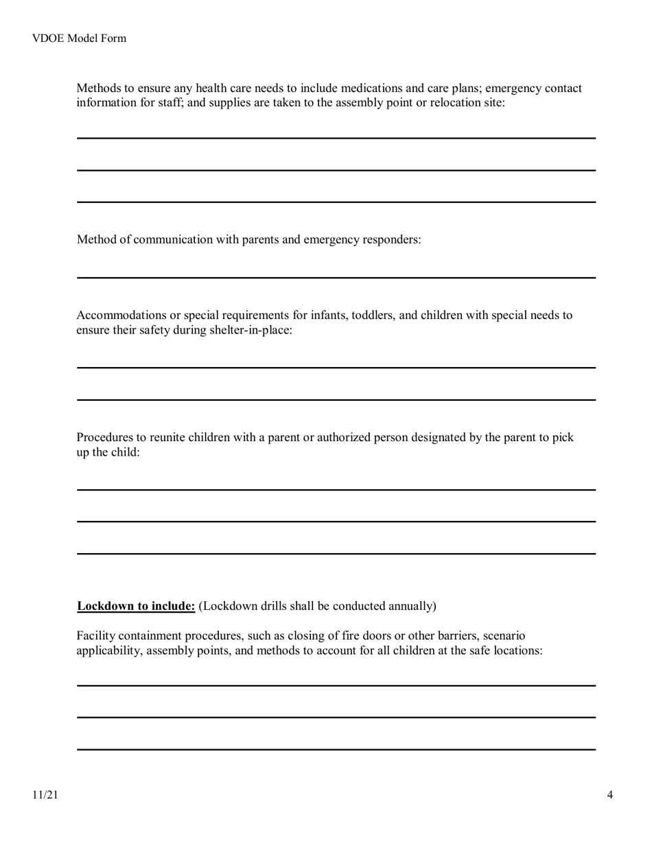 Emergency Preparedness Plan - Virginia, Page 4