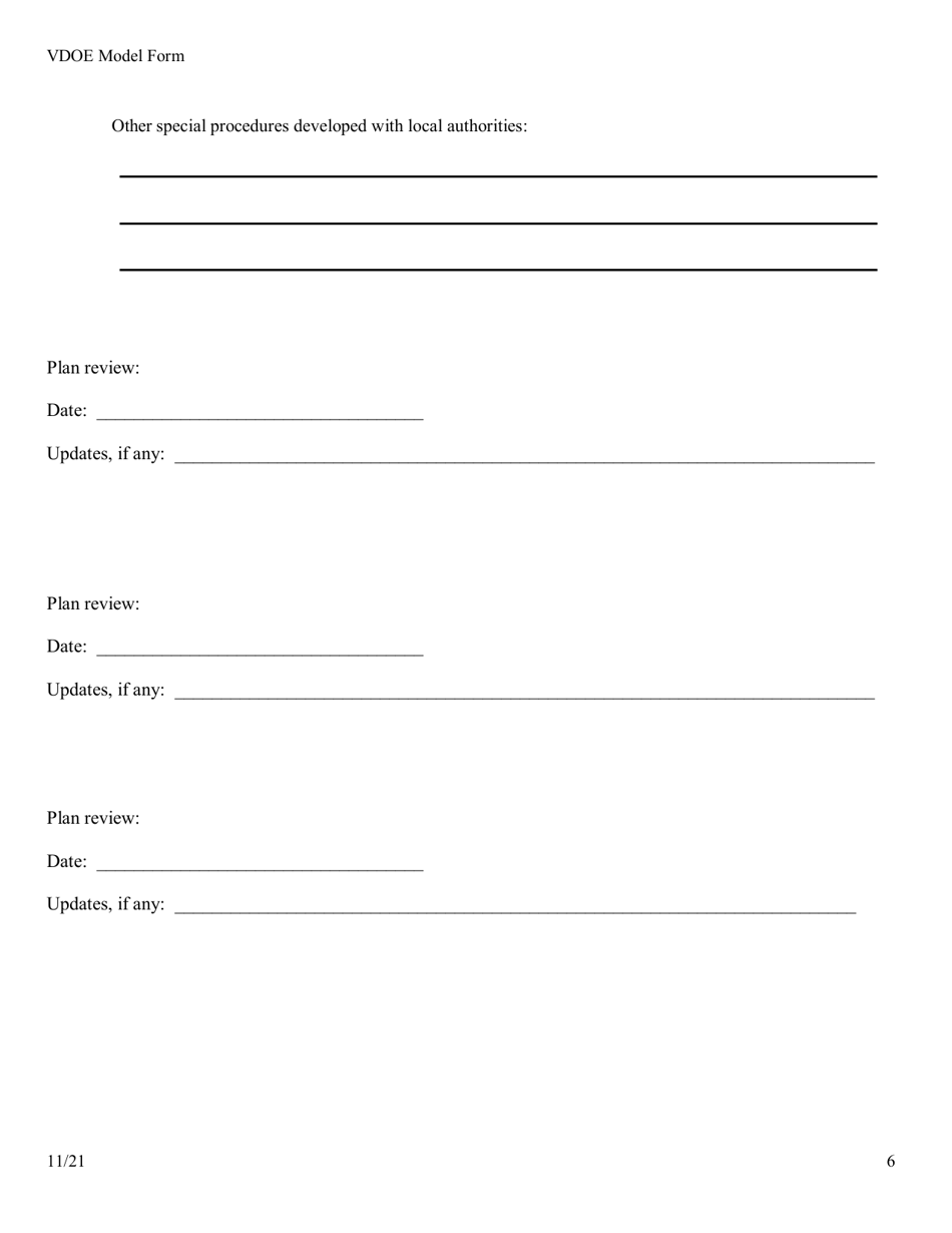 Emergency Preparedness Plan - Virginia, Page 6