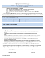 Form 032-08-0094-01-ENG Renewal Application for a License to Operate a Family Day Home (Fdh) - Virginia